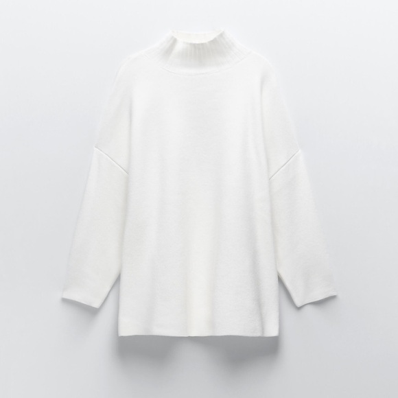Zara Soft High Neck Sweater in Ivory Size Small - Picture 5 of 11